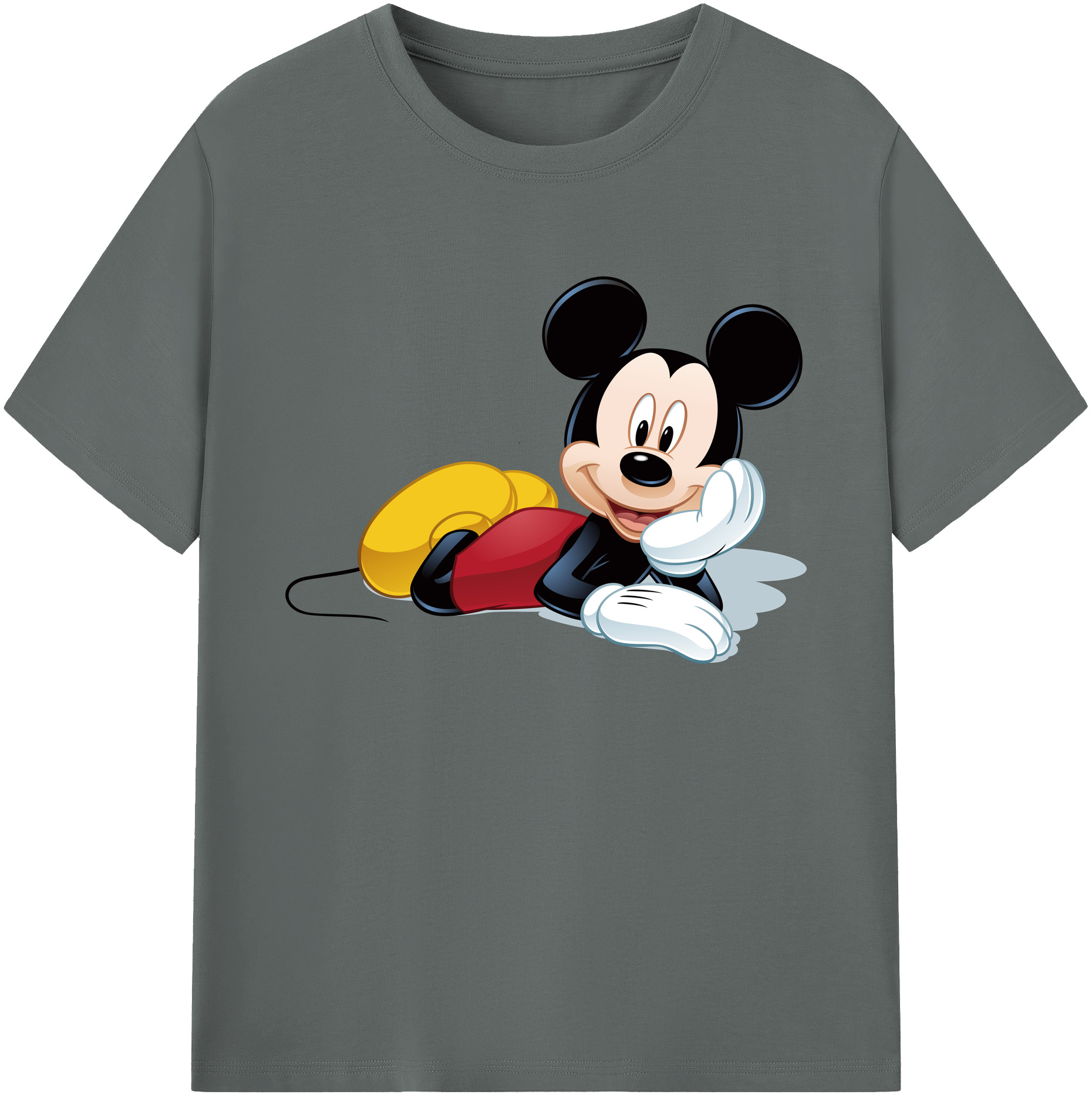 ミッキーマウス Mickey Mouse 綿100％ メンズ半袖Tシャツ｜肌触りやわらか＆通気性